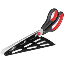 Hochwertiger, einhändig bedienbarer Pizzaschneider, Pizzaspatel aus Edelstahl mit einzigartigem Bogendesign für müheloses Schneiden von Belägen,