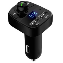 Transmissor FM Bluetooth sem fio para carro, adaptador de rádio FM para chamadas em modo mãos-livres com tecnologia CVC de cancelamento de ruído e