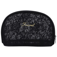 Cosmetic Bag Organizer For Women Elegant Design Durable Fabric Mesh Foldable And Portable Multi Function Zipper Pouch With See Through Mesh Panel