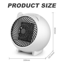 Ceramic Heater, Quick Heat-up in 3 Seconds Portable Electric Heater, Overheat Protection Ensures Safety, For Offices, Bedrooms, Bathrooms, With Quiet