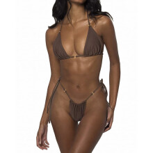 Badetøj Bikini Todelt, Strækbart Stof Komfortabelt Badetøj Stropløs Halter Bikini Top Brasiliansk Snit Badedragter Halter G-streng Bikinisæt,