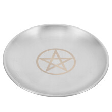 5Stk Kerzenteller Mit Pentagramm, Runder Altar Tablett
