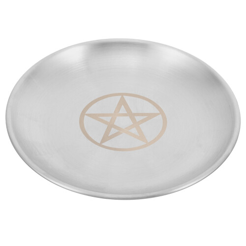 5Stk Kerzenteller Mit Pentagramm, Runder Altar Tablett 2