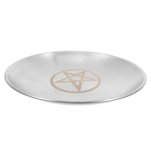 5Stk Kerzenteller Mit Pentagramm, Runder Altar Tablett 1