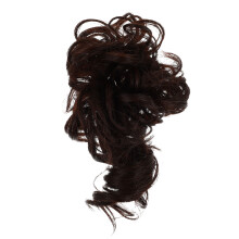4Stk Dunkelbraune Haarteil Haarknoten Scrunchies Leicht Anzuwenden