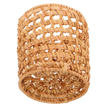 4Stk Desktop Korb Rattan Khaki, Eleganter Stifthalter, Vintage Design