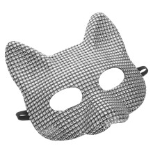4Stk Verstellbare Silberne Fuchsmasken Mit Strass Für Maskenball Damen