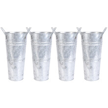 8Stk Metall Eimer Pflanztopf, Vintage Blumenbehälter, Silber