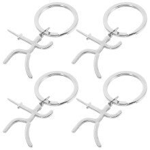 4Stk Sportliches Schlüsselanhänger Set Silber Anhänger
