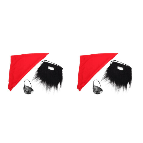 2Sets Pirate Costume Accessory Durable Plastic Cloth Halloween Supply 2