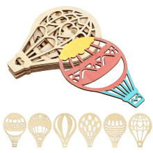 20Sets Unfertige Holz Anhänger Heißluftballon Holzformen Basteln Khaki