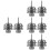 8Stk Strap Lock Metallgurt Silber Strap Button Für E-Gitarren 8