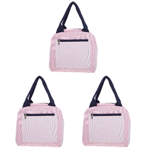 3Stk Haushalts Rosa Strapazierfähig Bento Bag 1