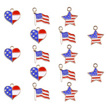 60Stk DIY Metall Charms Anhänger Mit Amerikanischer Flagge Für Bastler