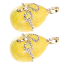 4Stk Vintage Stil Ei Anhänger Gelb Schmuck Für Halskette Ohrringe