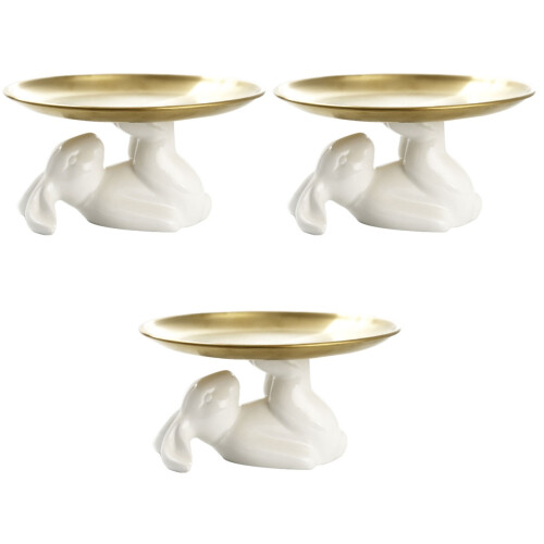 3Stk Ringhalter Tray Mit Hasenbasis Schmuckaufbewahrung Bunt 2