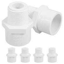 24Stk PVC Rohrverbinder Weiß, Gewindeadapter Für Sanitär Industrie