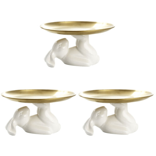 3Stk Ringhalter Tray Mit Hasenbasis Schmuckaufbewahrung Bunt 1