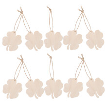 40Stk Rohholzblätter Zum Bemalen Für DIY Ornamente Mit Glückssymbol