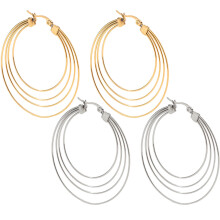 6Paare Damen Ohrschmuck Metall Hoop Ohrringe Trendige Designs