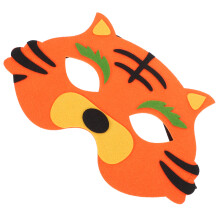 2Stk Tier-Masken Tiger, Filzhalbe Masken Für Karneval Und