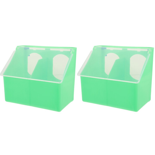 2Stk Futterbox Grün Robust Für Papagei Und Sittich 2