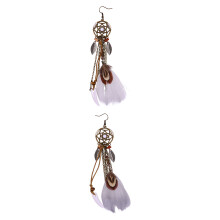 2Paare Grau Alloy Ohrhänger Blattanhänger Bohemia Schmuck Set