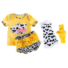 2Sets Cartoon Reborn Baby Doll Kleidung Gelb Baumwolle Puppen Outfit