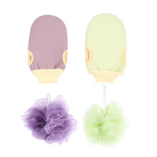 12Stk Peeling Duschhandschuhe Badeschwamm Netz Bunten Farben