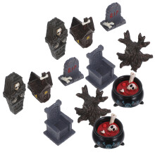 24Stk Halloween Grabstein Figuren Harz Gräber Deko
