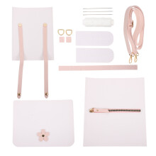 4Sets DIY PU Leder Taschen Set Weiß Schultertasche Zubehör