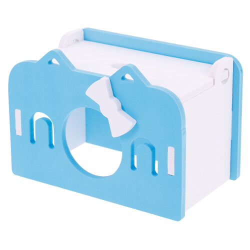 3Ud Accesorio Azul Para Hámster, Casa De Madera Y