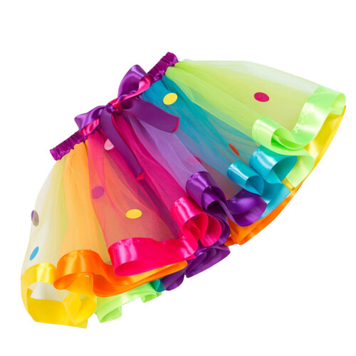 3Ud Falda Niñas Multicolor Para Danza Ballet Y Cumpleaños 2