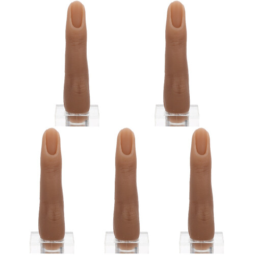 5Stk Simulation Finger Aus Silikon, Khaki, Nail Art Trainingshilfe 1
