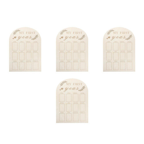 4Ud Panel De Fotos Madera Para Bebé Primer Año Khaki DIY 1