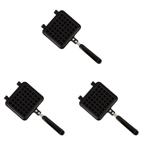 3Pièces Gaufrier Moule À Gâteaux Noir Usage 1
