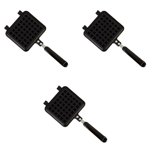 3Pièces Gaufrier Moule À Gâteaux Noir Usage 2