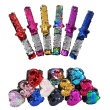 32Stk Pailletten Slap Bracelets Reflektierende Party-Accessoires