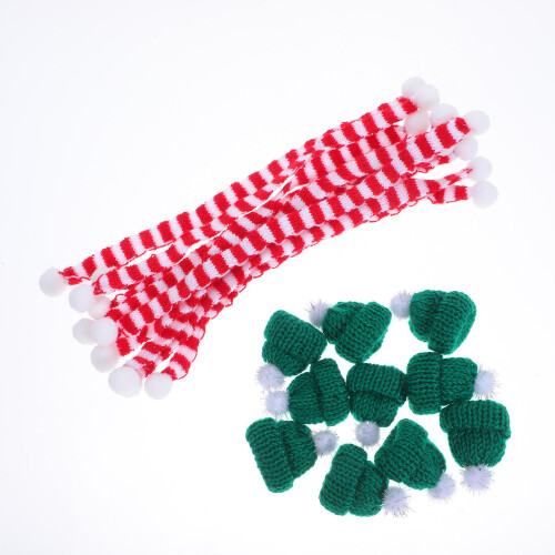 30 Mini Sombrero Y Bufanda Para Decoración Navideña DIY