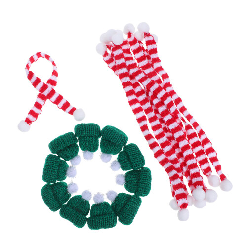 30 Mini Sombrero Y Bufanda Para Decoración Navideña DIY 2