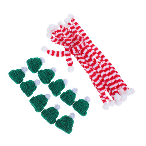30 Mini Sombrero Y Bufanda Para Decoración Navideña DIY 1