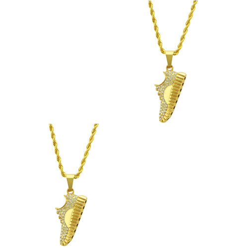 2Stk Schicke Kette Hochwertigem Material Golden 2