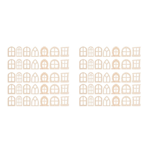 100Ud Kit Puertas Miniaturas De Madera Beige Para Casa De Hadas DIY 2