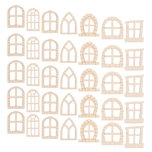 100Ud Kit Puertas Miniaturas De Madera Beige Para Casa De Hadas DIY 1
