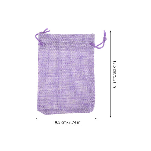 30Ud Bolsas De Lino Moradas Con Cordón Para Y Joyería 1