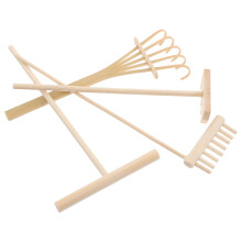 4Ud Mini Rastrillos De Madera Para Jardin Zen Oficina Hogar