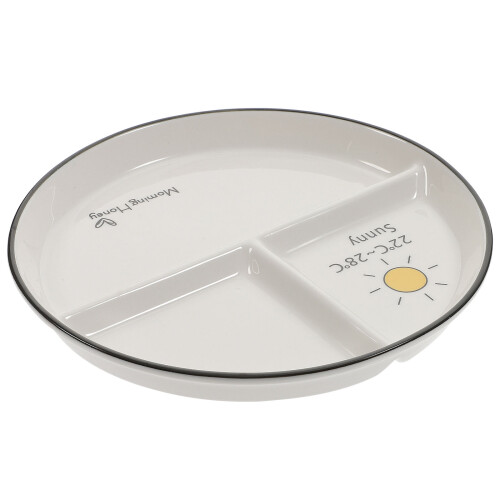 3Ud Platos Cerámicos Para Niños Con 3 Compartimentos