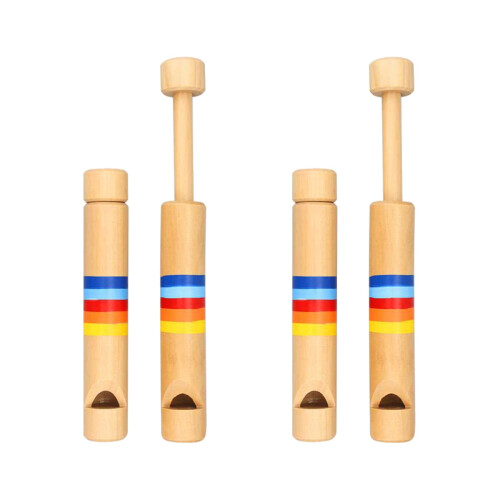 4Ud Instrumentos Musicales Silbatos Madera Multicolor Para Niños 1