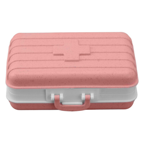 Mini-Medikamentenbox mit 6 Fächern, pink, 10x7,5x3,8cm 2