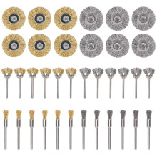 36 Pcs/set Brass Coated Wire Brushes for Drill Paint Stripper